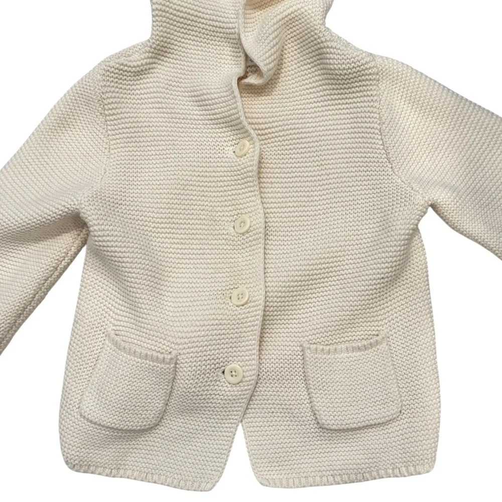 Gap Baby Girl Ivory Unicorn Hooded Cardigan Sweater 18-24 Months
